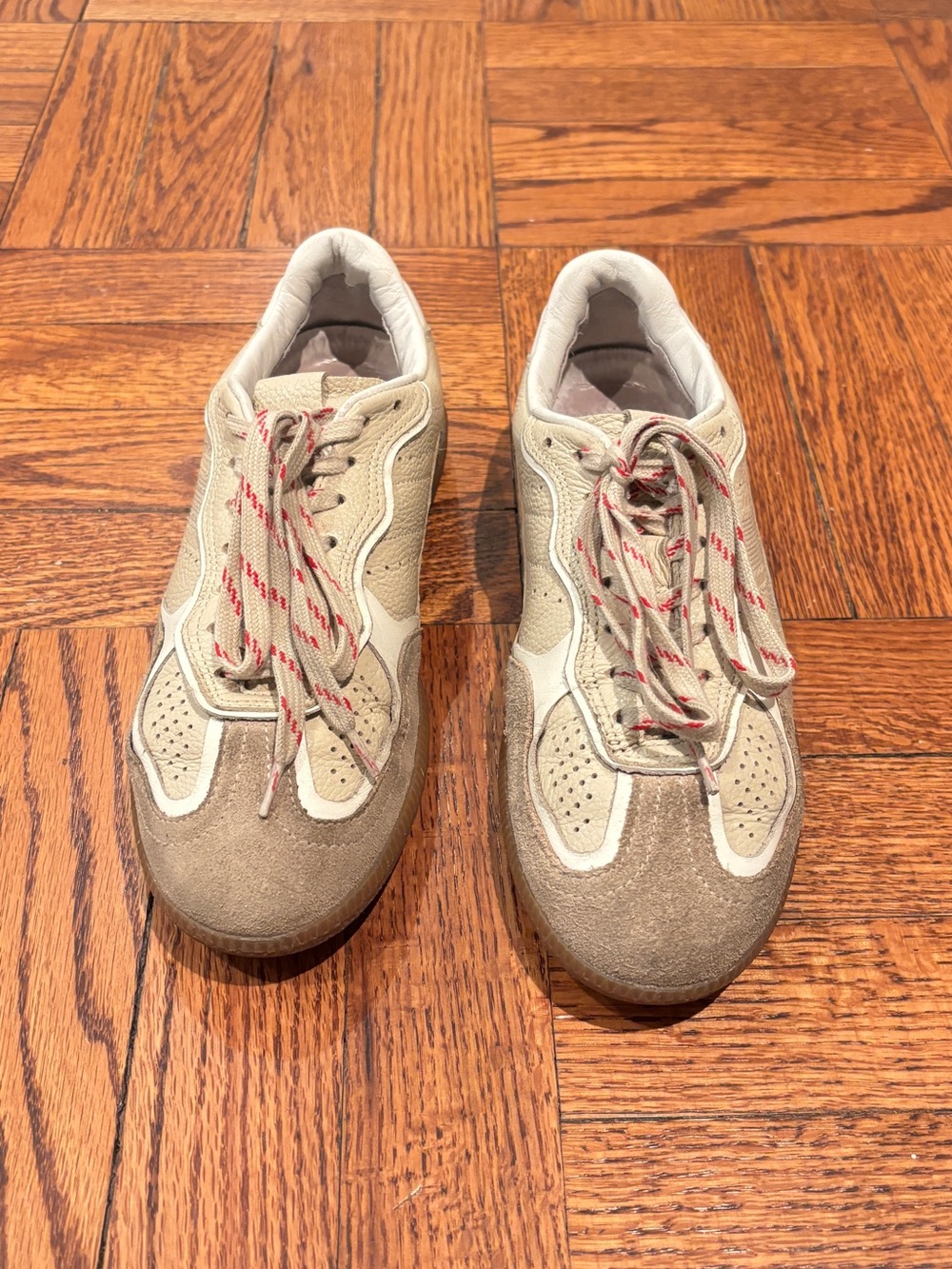 ALOHAS Beige and Cream Suede Sneakers